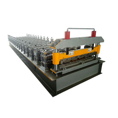 Blaue Dach-Blech-Rolle, die hydraulischen Ausschnitt der Maschinen-15m/min bildet