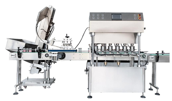Automatisches lineares Vakuummit einer kappe bedeckende Maschine 50bots/Min 1500W