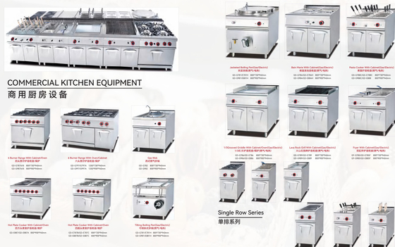 Handelsstrecke der küchen-Bratpfannen-4burner mit Kabinett kochender MantelPan With Cabinet